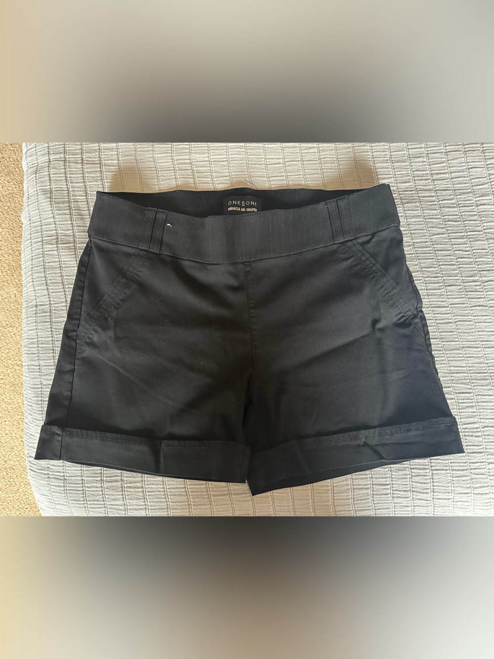 one 5 one Black Women's Flat Front Shorts